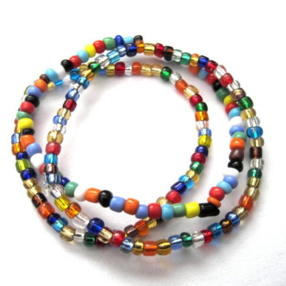 Rainbow Color Stretch Bracelet Set Handmade